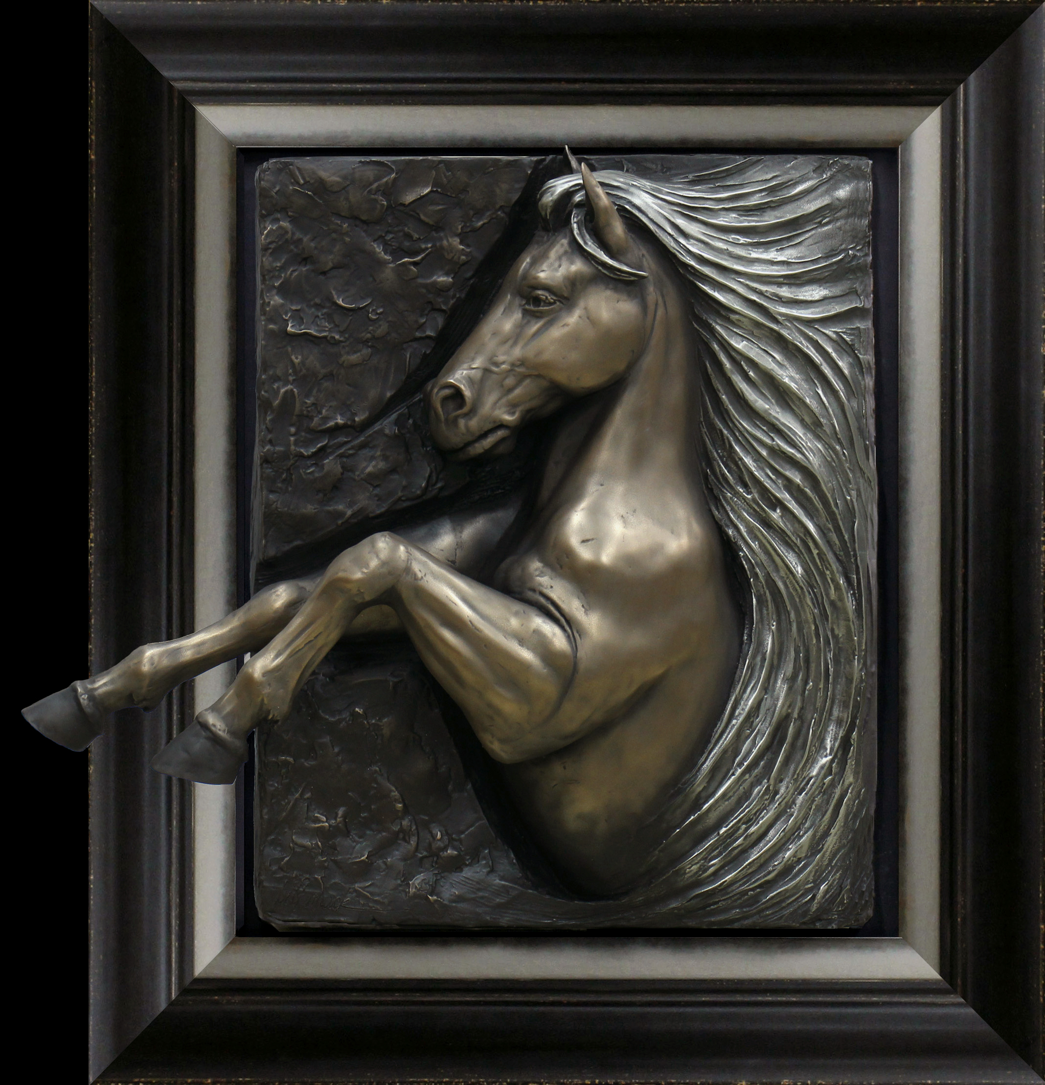 Bill Mack Mustang (Bonded Mixed Metals) (Framed)